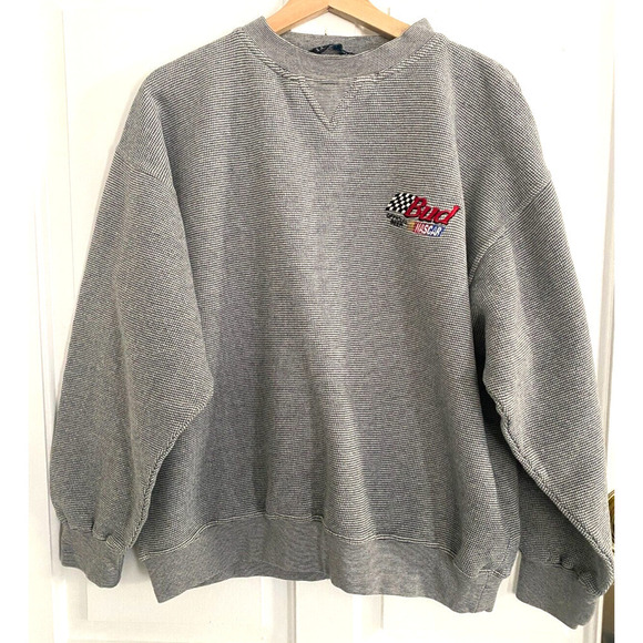 Bud Nascar 50th Anniversary Grey sweatshirt with fleece liner Men's size XL - Picture 1 of 7